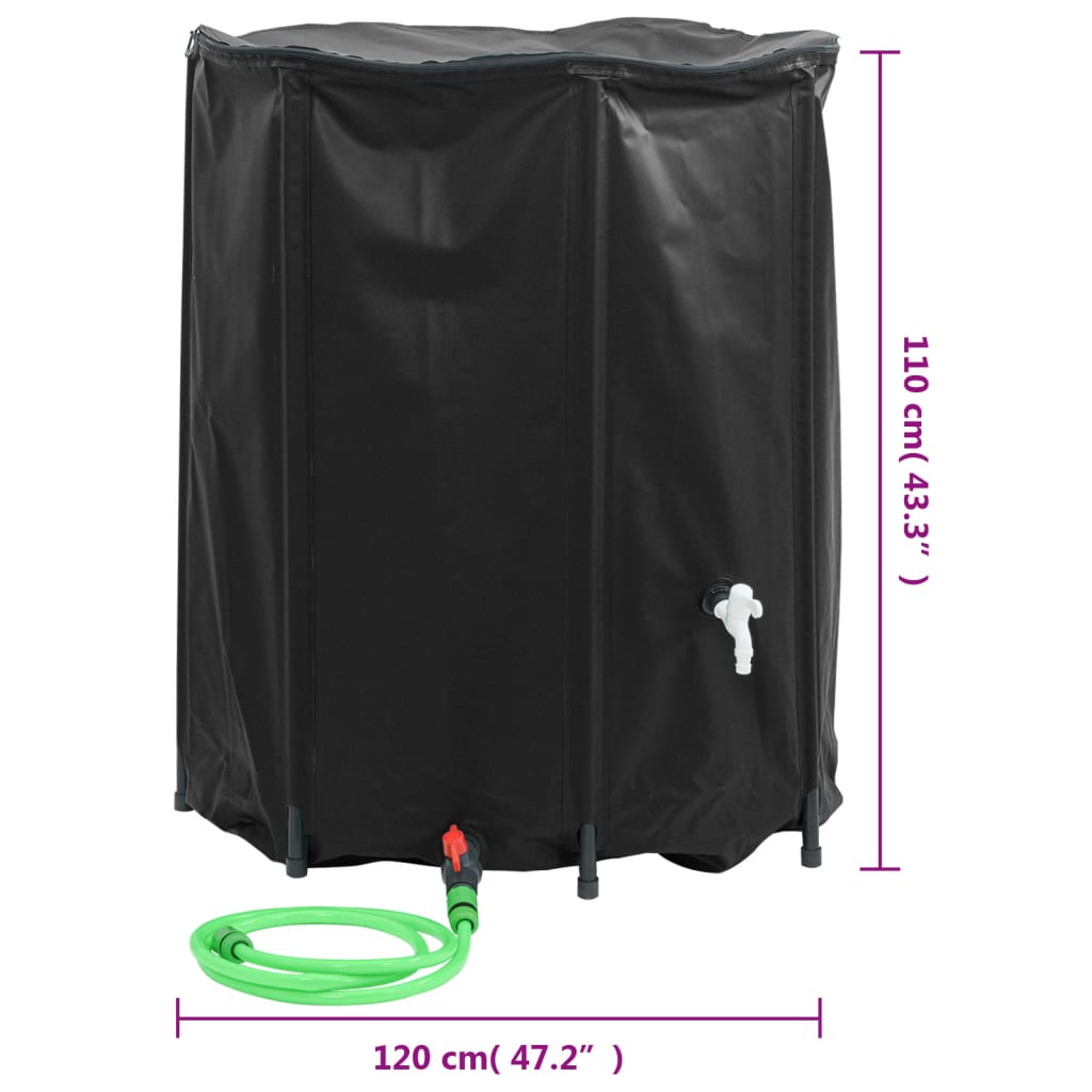 vidaXL Réservoir d'eau avec robinet pliable 1250 L PVC