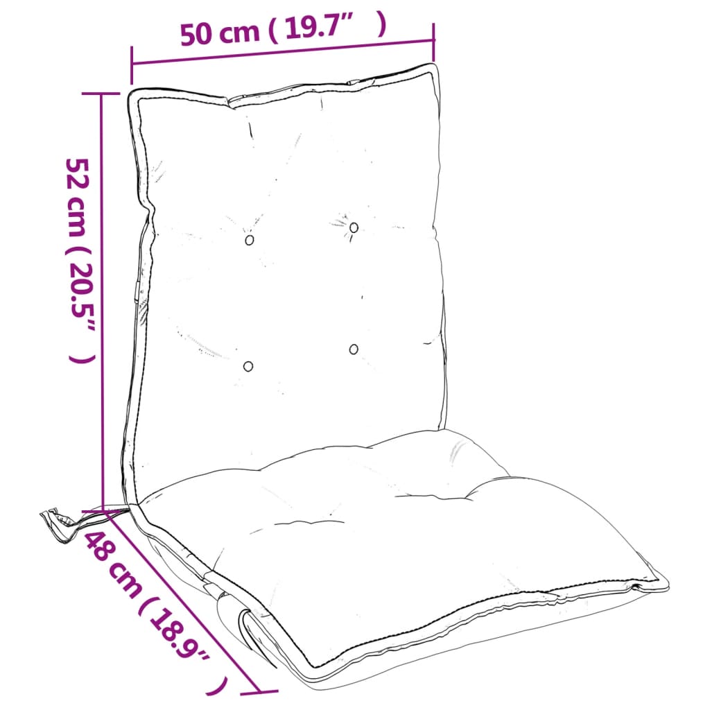 vidaXL Coussins de chaise à dossier bas lot de 6 bleu royal