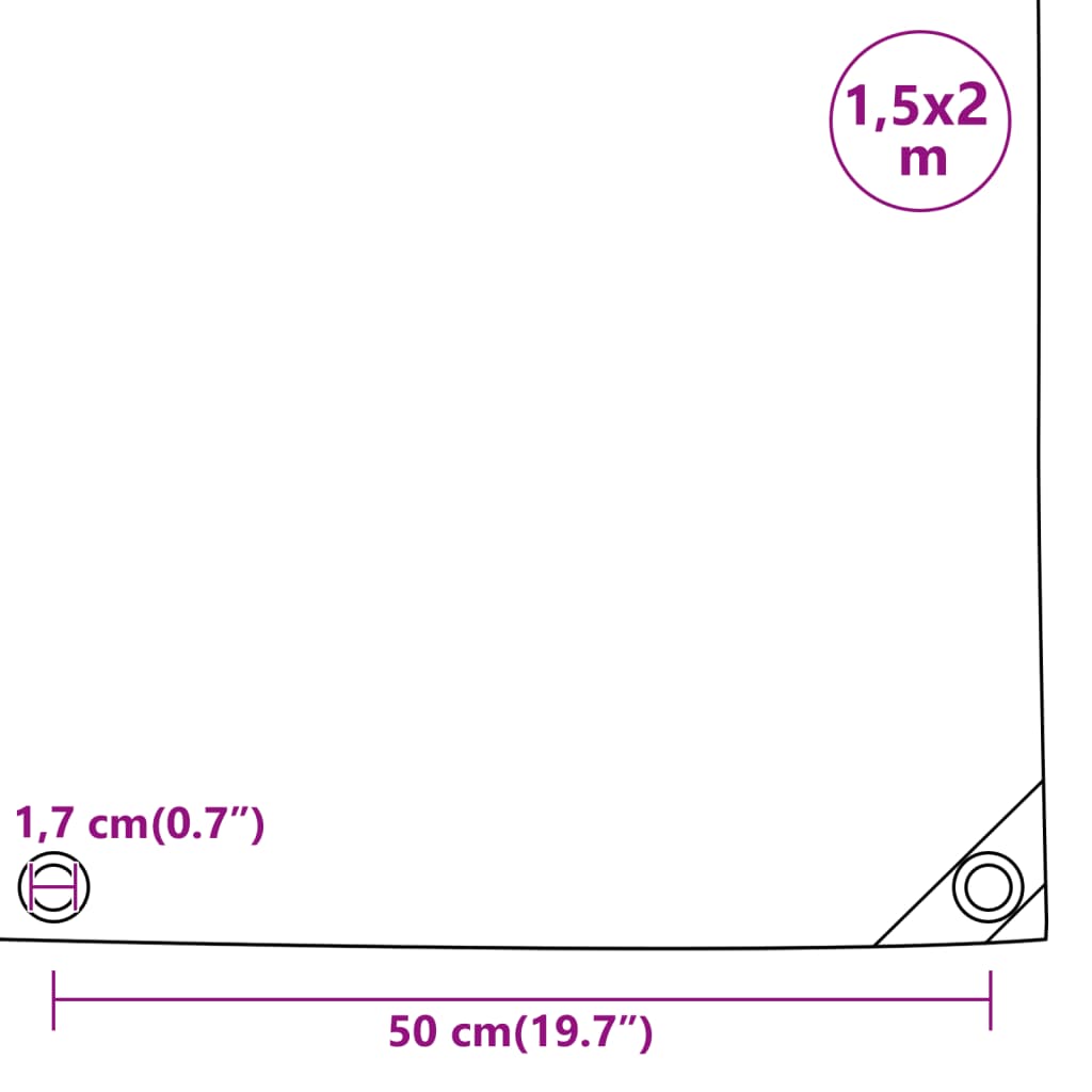 vidaXL Bâche bleu 1,5x2 m 650 g/m²