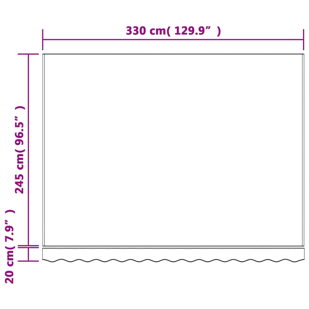 vidaXL Tissu de remplacement pour auvent rayures multicolores 3,5x2,5m