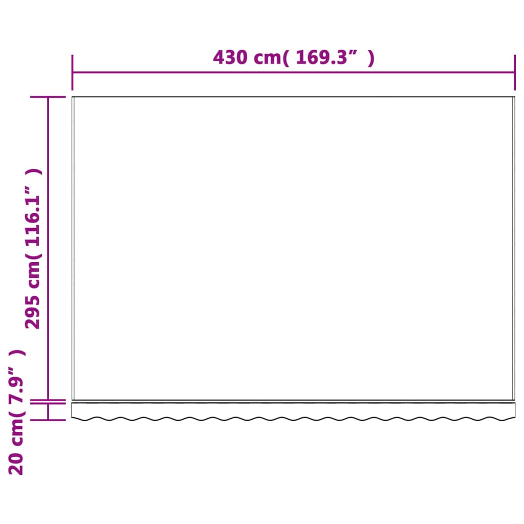 vidaXL Tissu de remplacement pour auvent rayures multicolores 4,5x3 m