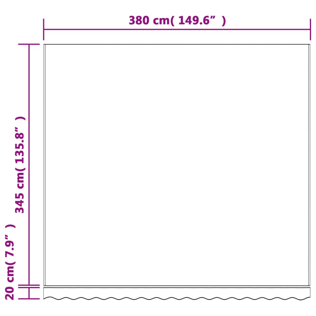 vidaXL Tissu de remplacement pour auvent rayures multicolores 4x3,5 m
