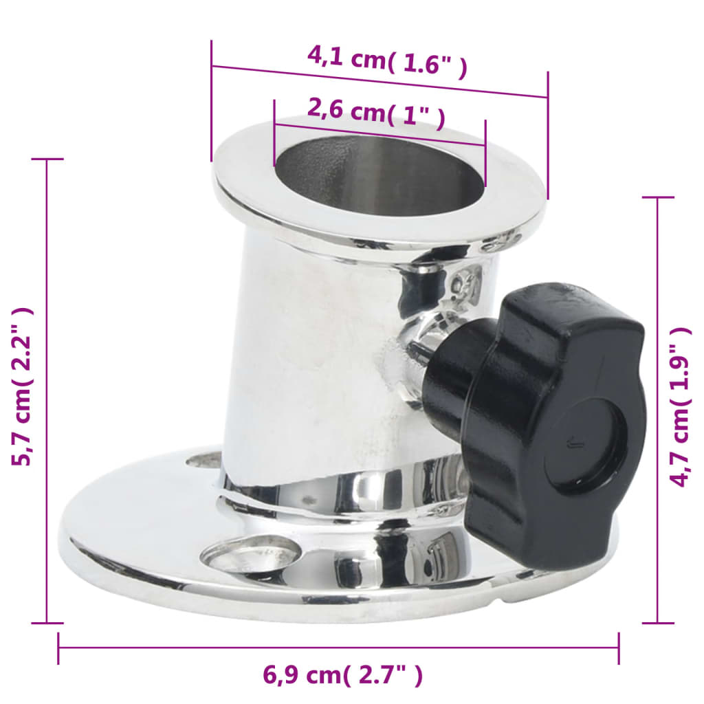 vidaXL Base ronde de bimini pour tube de 26 mm 2 pcs inox