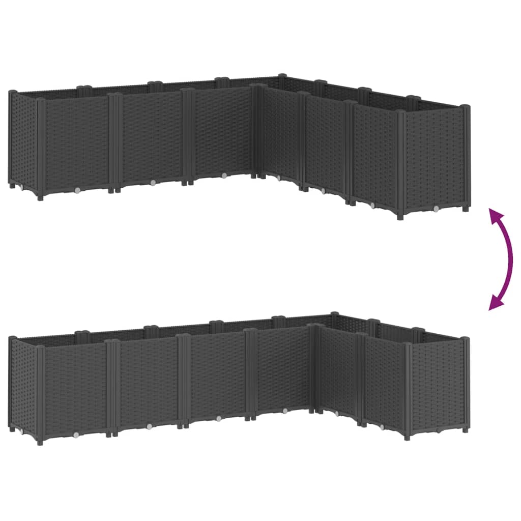 vidaXL Jardinière noir 160x160x53 cm polypropylène