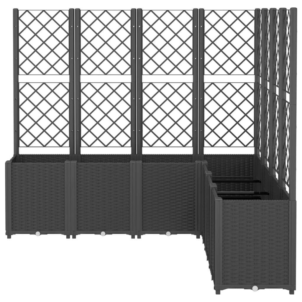 vidaXL Jardinière avec treillis noir 160x160x140 cm PP