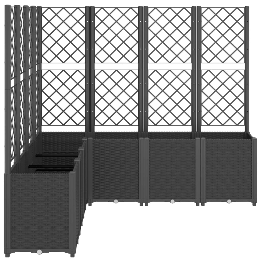 vidaXL Jardinière avec treillis noir 160x160x140 cm PP