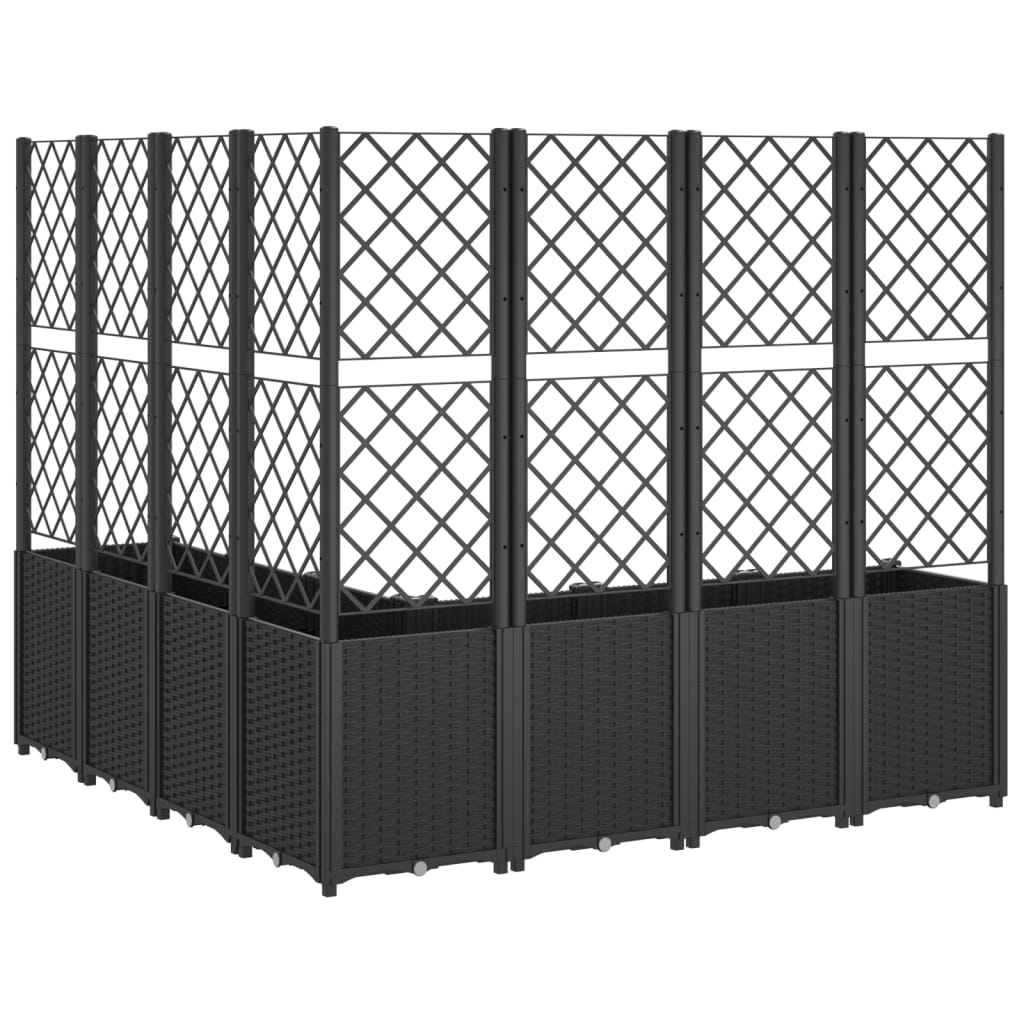 vidaXL Jardinière avec treillis noir 160x160x140 cm PP