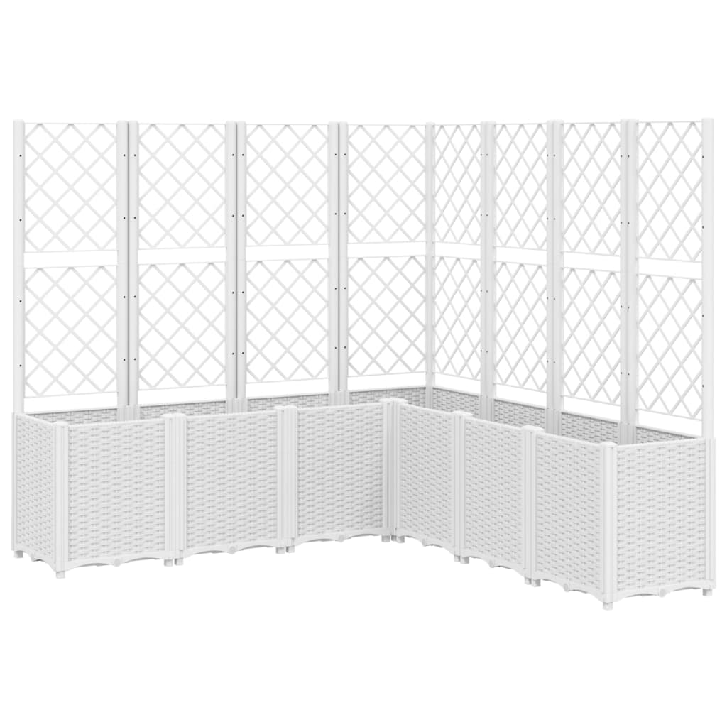 vidaXL Jardinière avec treillis blanc 160x160x140 cm PP