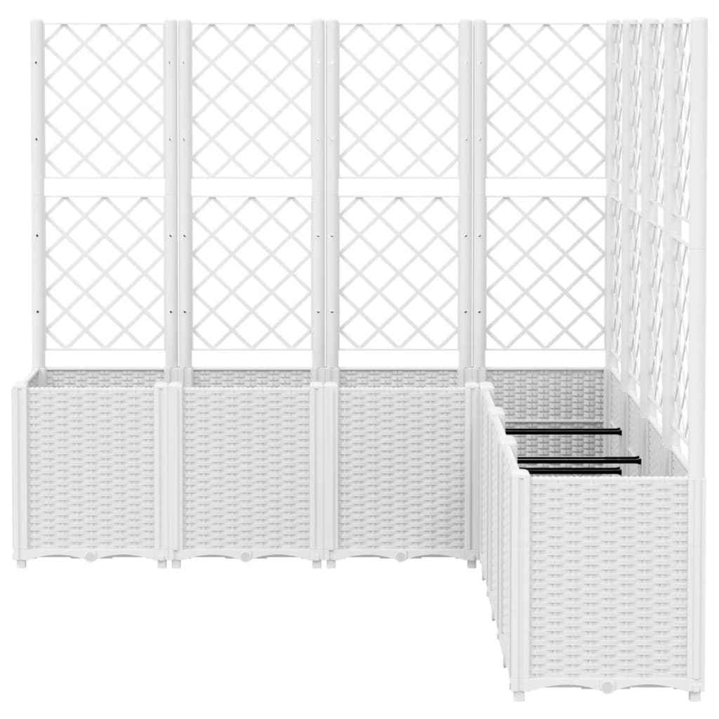 vidaXL Jardinière avec treillis blanc 160x160x140 cm PP