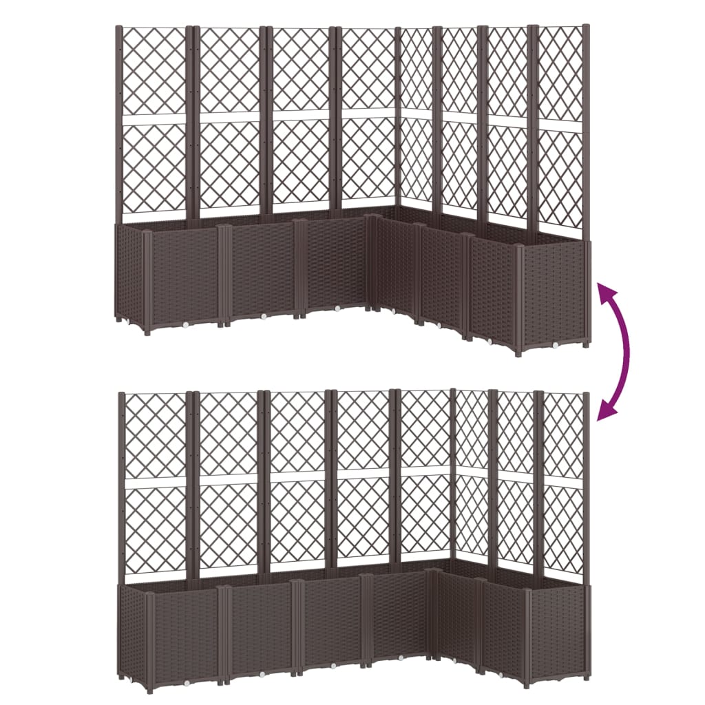 vidaXL Jardinière avec treillis marron 160x160x140 cm PP