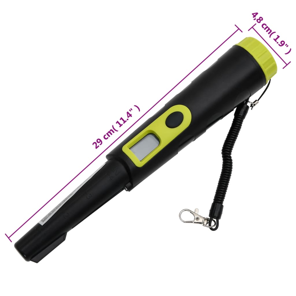 vidaXL Détecteur de métaux pinpointer avec écran LCD noir et jaune