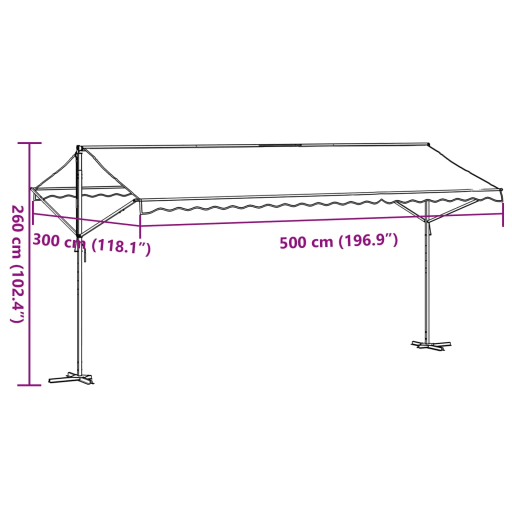 vidaXL Auvent autoportant bleu et blanc 500x300 cm tissu et acier