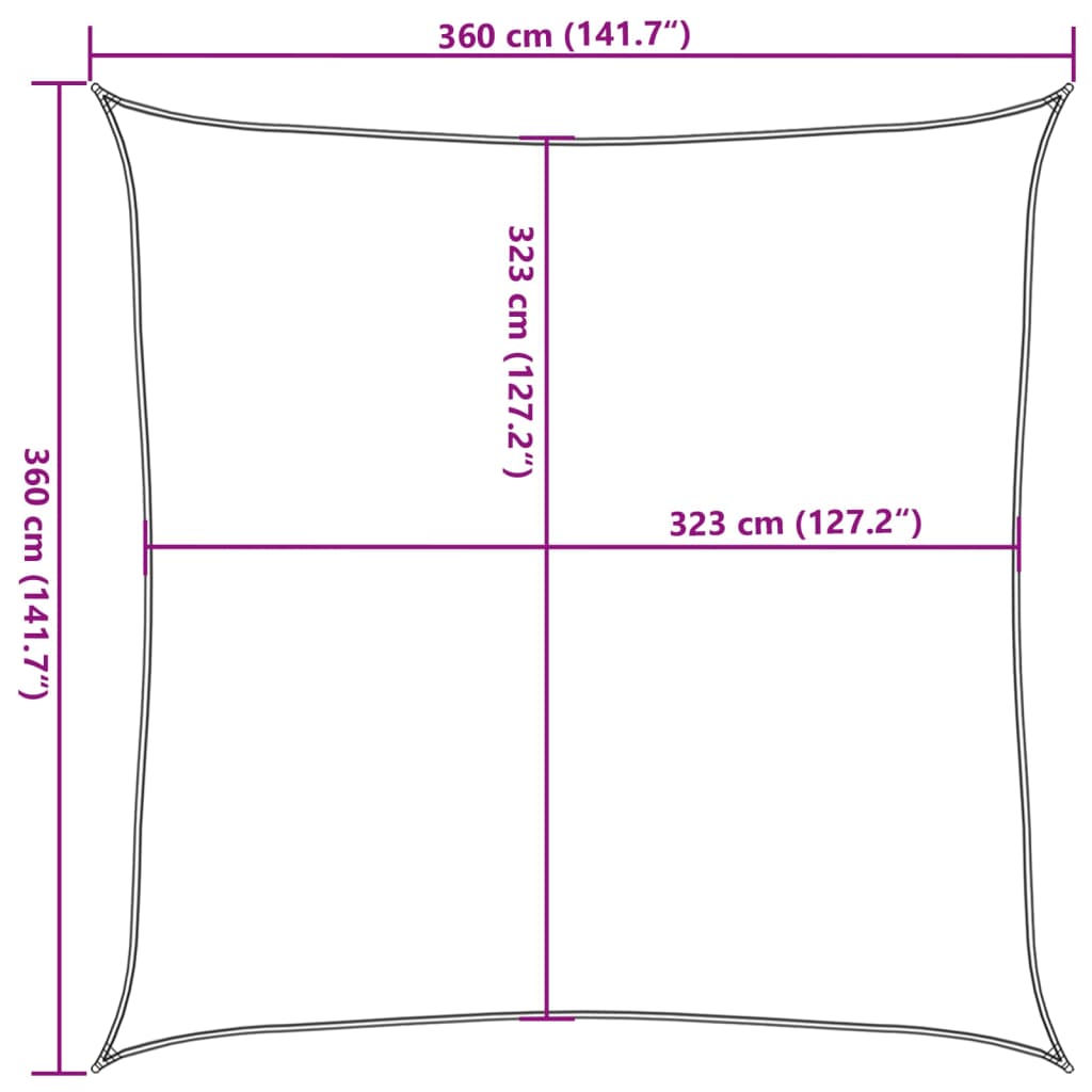 vidaXL Voile d'ombrage sable 3,6x3,6 m 100 % polyester oxford