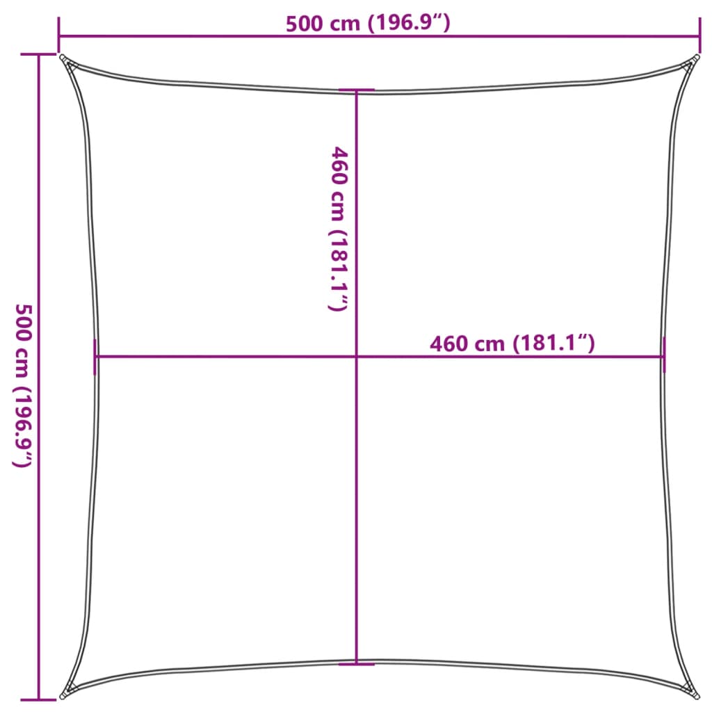 vidaXL Voile d'ombrage sable 5x5 m 100 % polyester oxford
