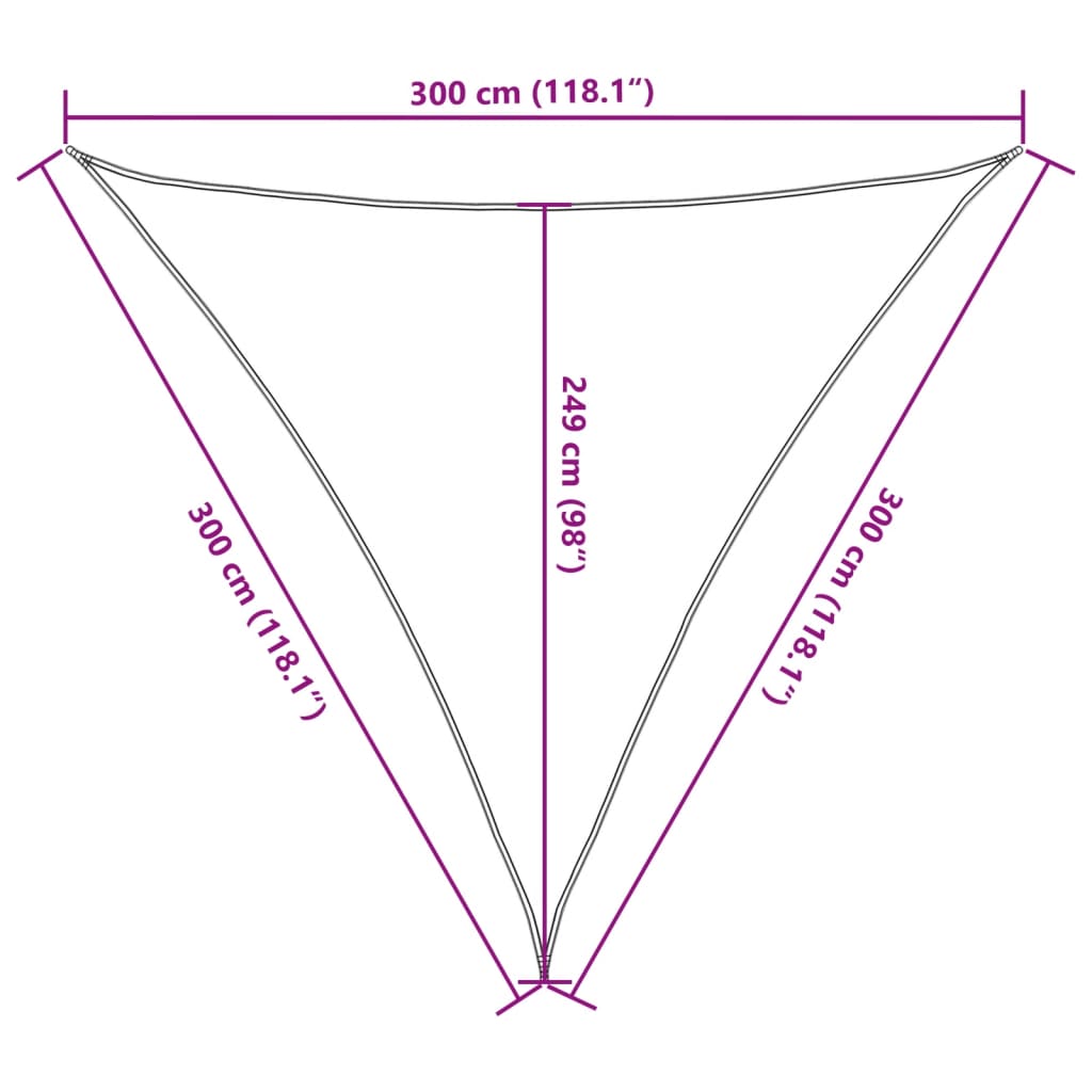 vidaXL Voile d'ombrage sable 3x3x3 m 100 % polyester oxford