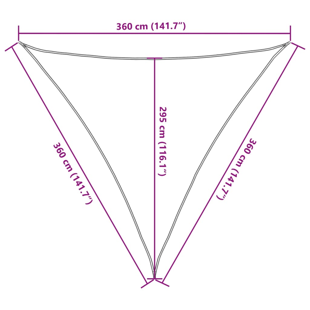 vidaXL Voile d'ombrage sable 3,6x3,6x3,6 m 100 % polyester oxford