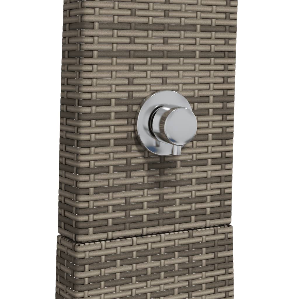 vidaXL Douche d'extérieur gris 55x60x224 cm résine tressée bois acacia