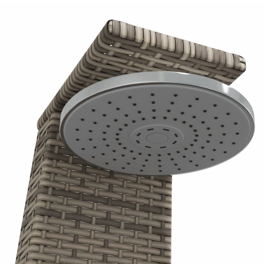 vidaXL Douche d'extérieur gris 55x60x224 cm résine tressée bois acacia