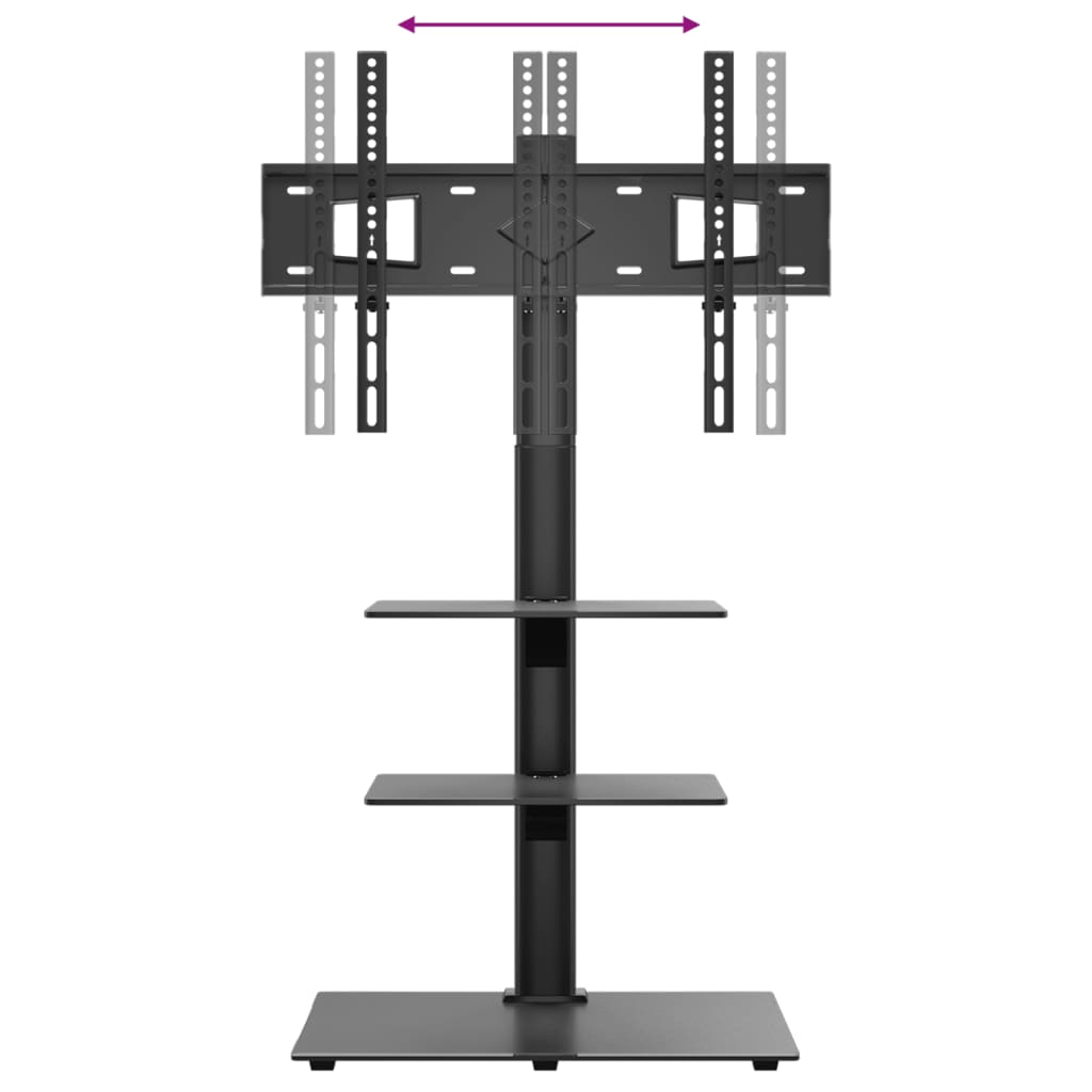 vidaXL Meuble TV d'angle 3 niveaux pour 32-65 pouces noir