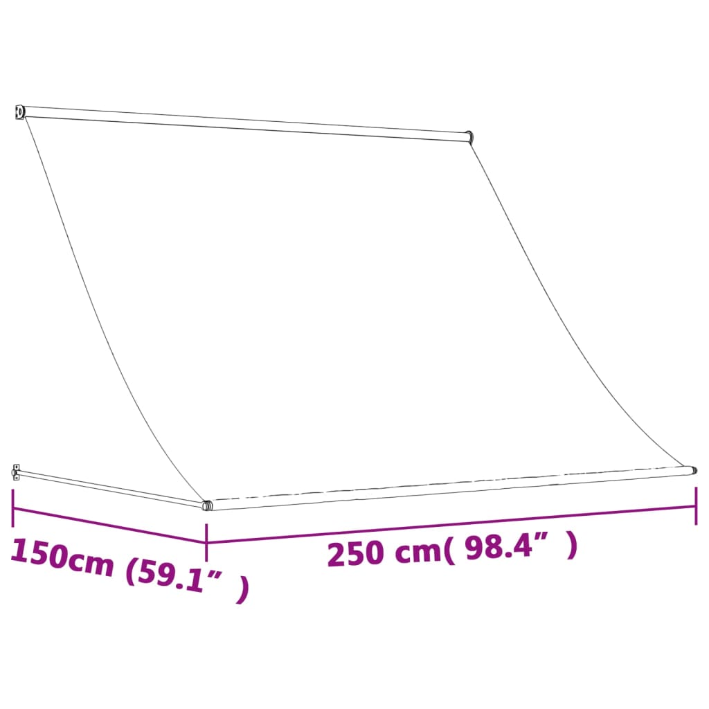 vidaXL Auvent rétractable anthracite 250x150 m tissu et acier