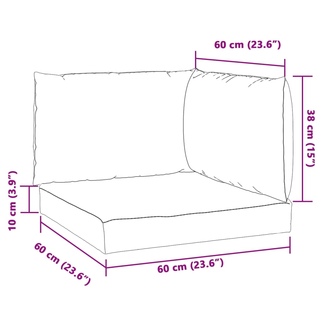 vidaXL Coussins de palette lot de 3 beige mélangé tissu