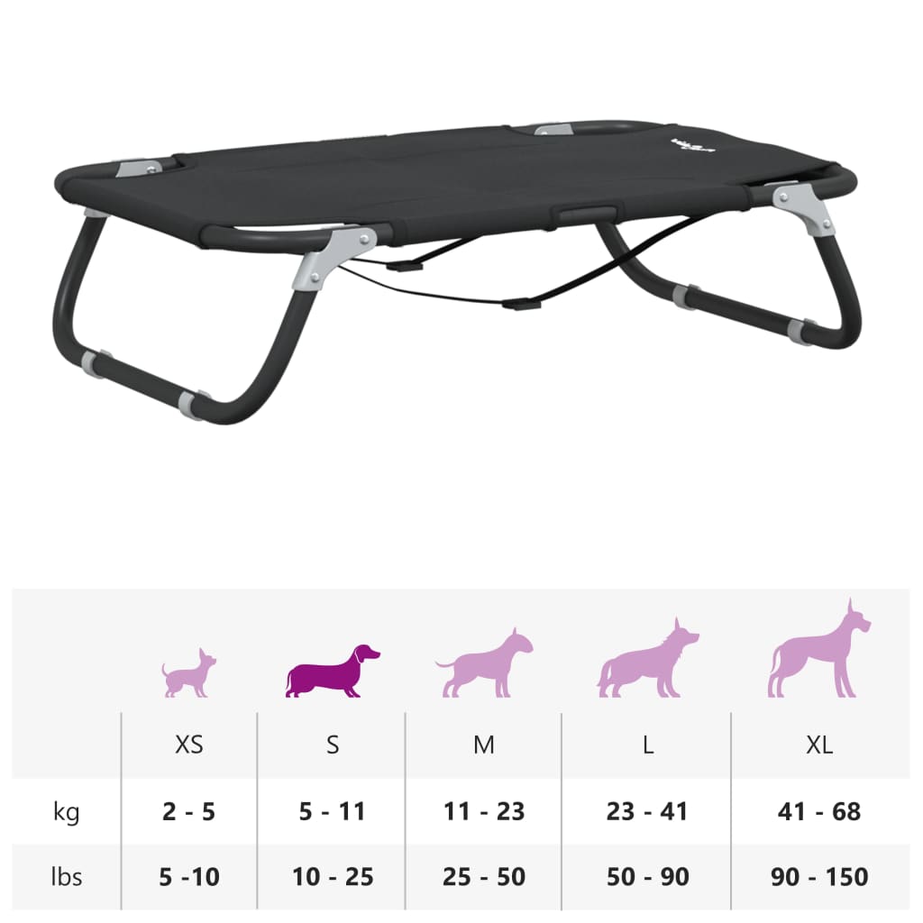 vidaXL Lit pour chien pliable anthracite tissu Oxford et acier