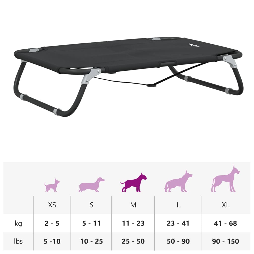 vidaXL Lit pour chien pliable anthracite tissu Oxford et acier