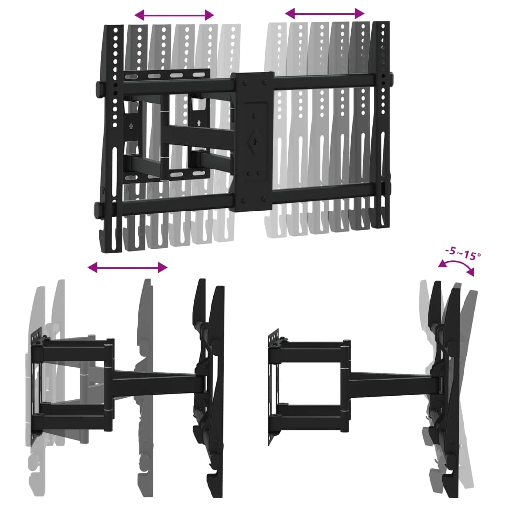 vidaXL Support TV mural pour écran 37-80 pouces max VESA 600x400 mm