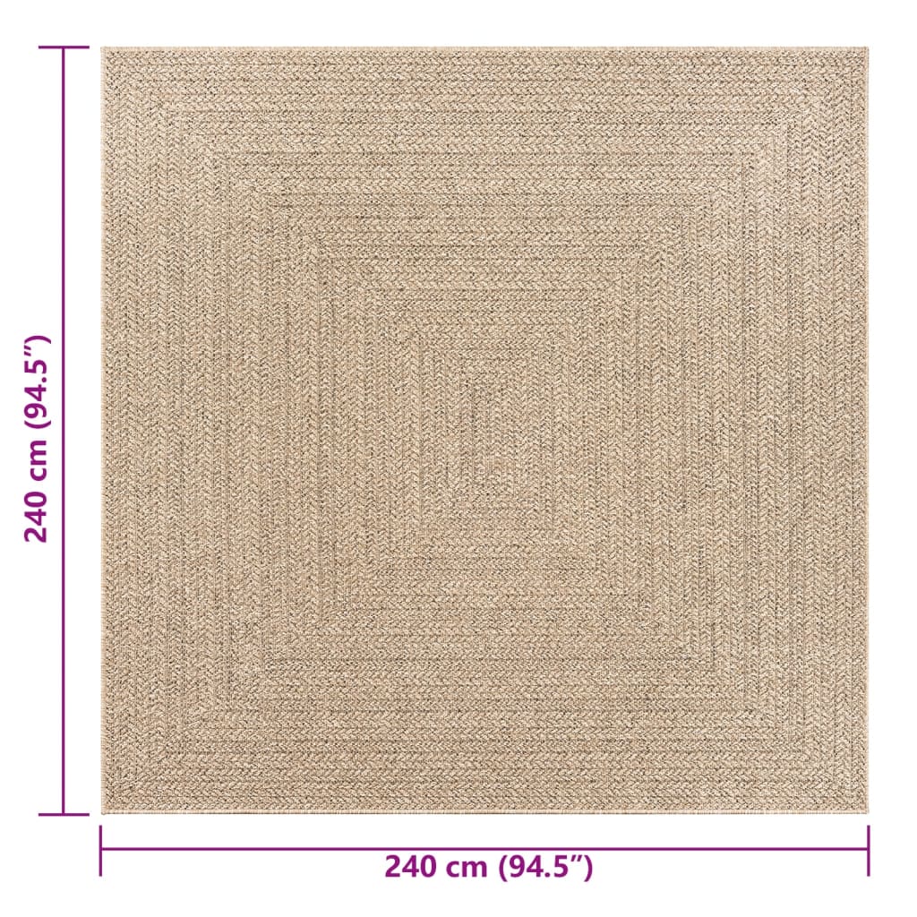 vidaXL Tapis ZIZUR 240x240 cm aspect de jute intérieur et extérieur