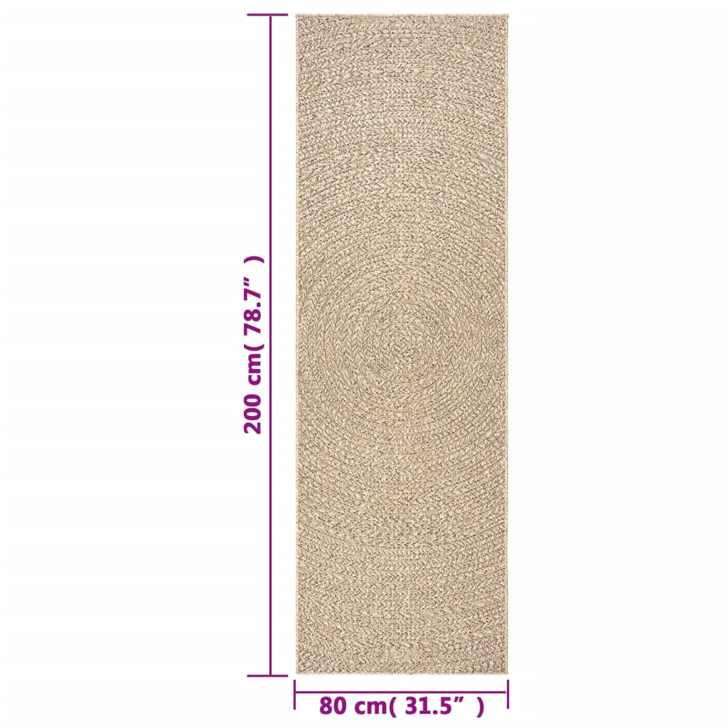 vidaXL Tapis ZIZUR 80x200 cm aspect de jute intérieur et extérieur