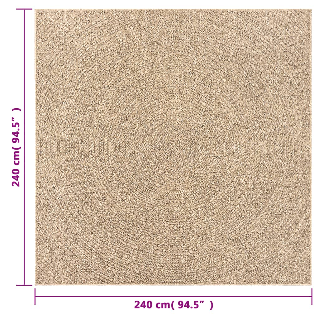 vidaXL Tapis ZIZUR 240x240 cm aspect de jute intérieur et extérieur