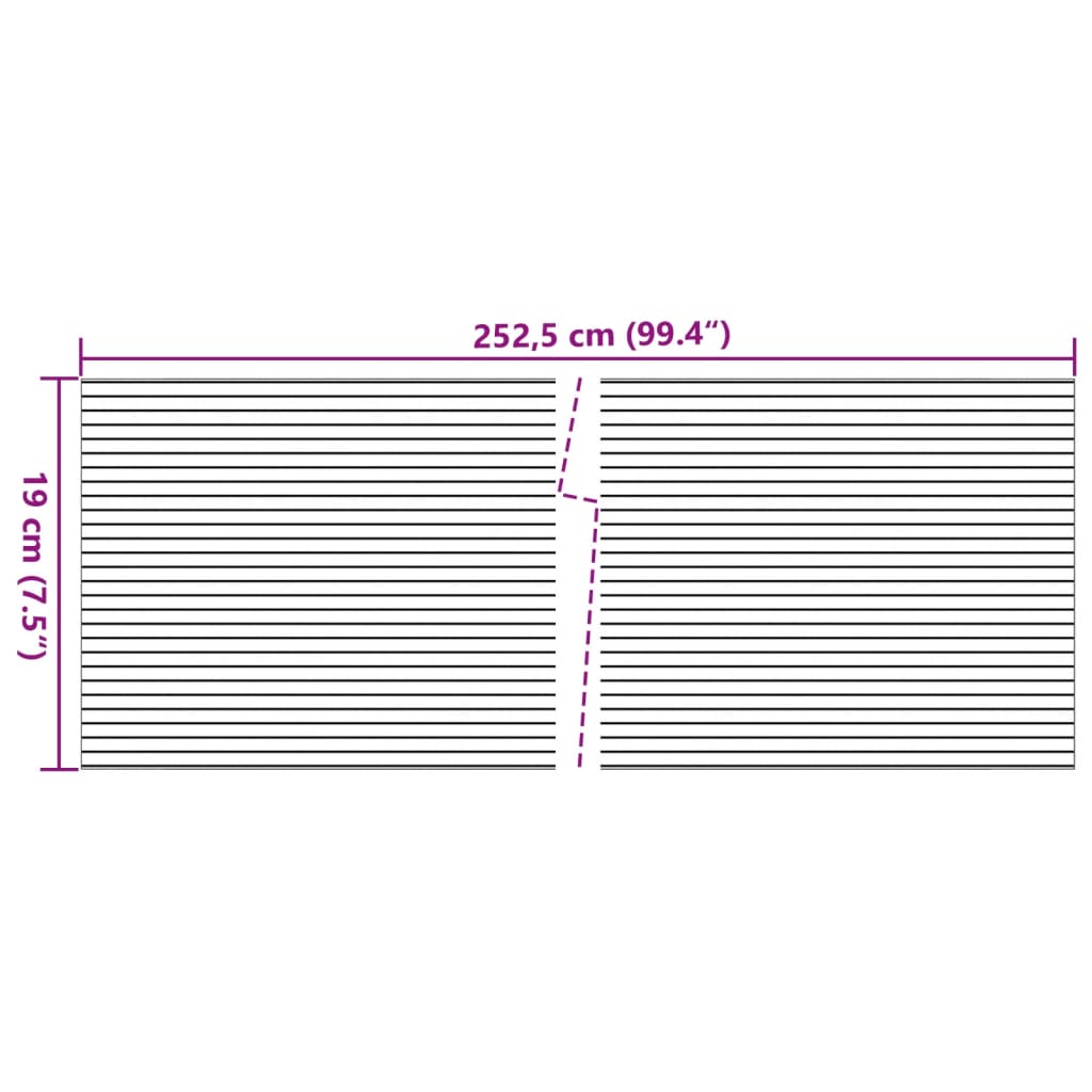 vidaXL Brises-vues de jardin 10 pcs gris 252,5x19 cm PVC