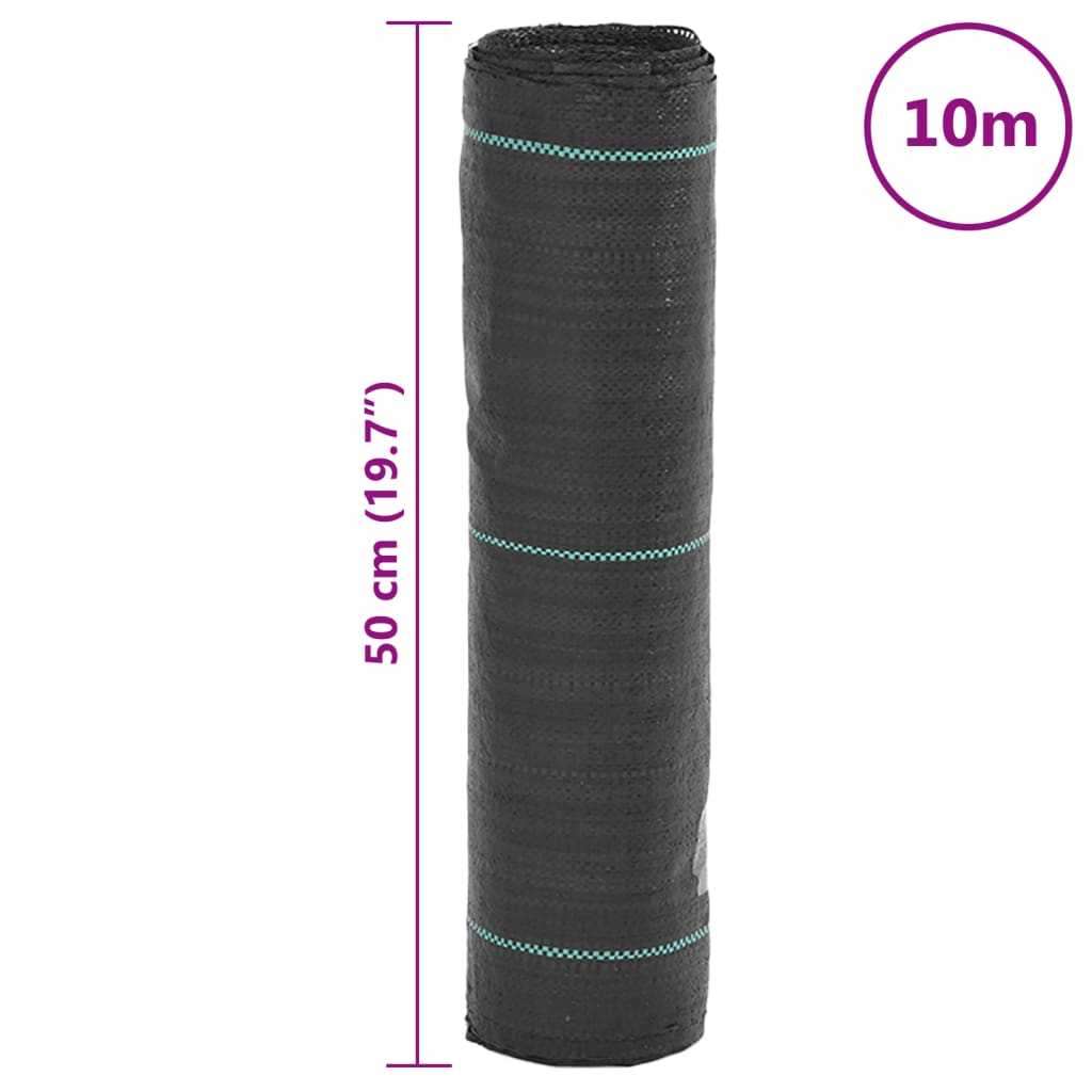 vidaXL Membrane anti-mauvaises herbes noir 0,5x10 m PP