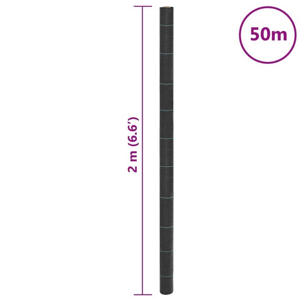 vidaXL Membrane anti-mauvaises herbes noir 2x50 m PP