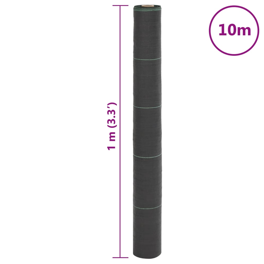 vidaXL Membrane anti-mauvaises herbes noir 1x10 m PP