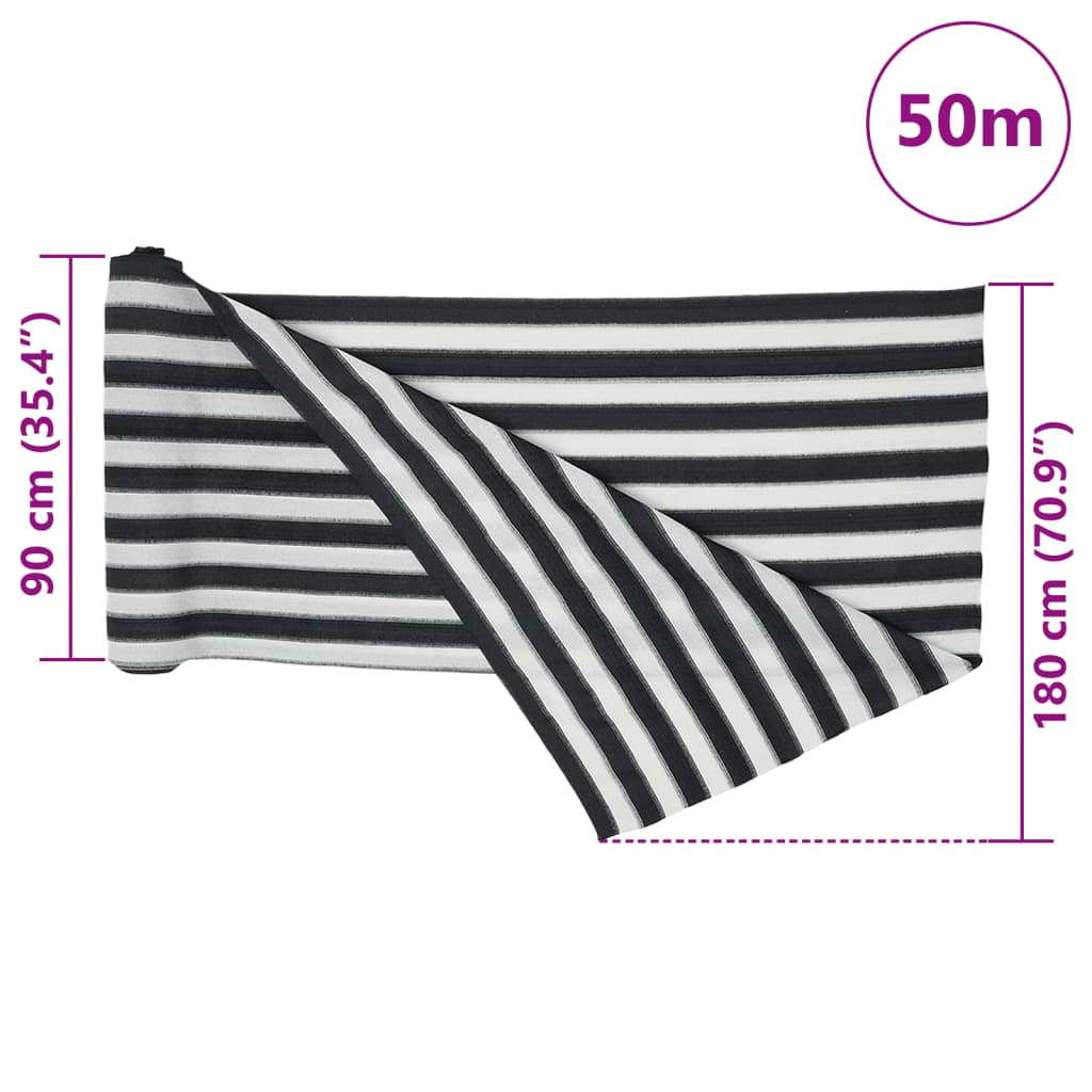 vidaXL Filet brise-vue anthracite et blanc 1,8x50 m PEHD 75 g/m²