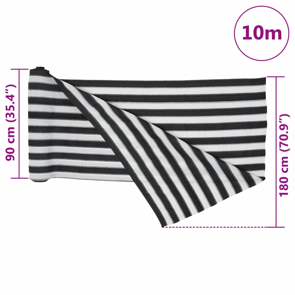 vidaXL Filet brise-vue anthracite et blanc 1,8x10 m PEHD 195 g/m²