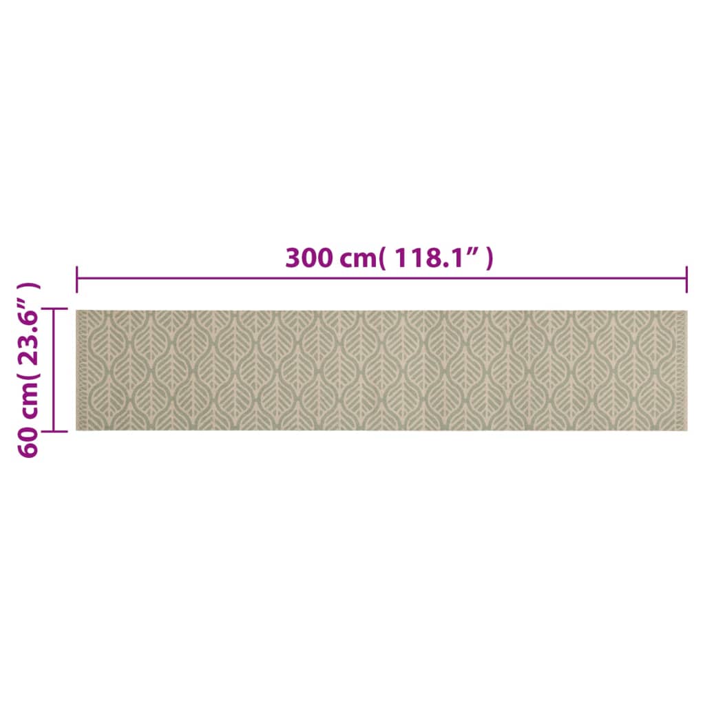 vidaXL Tapis de cuisine lavable impression feuilles 60x300 cm velours