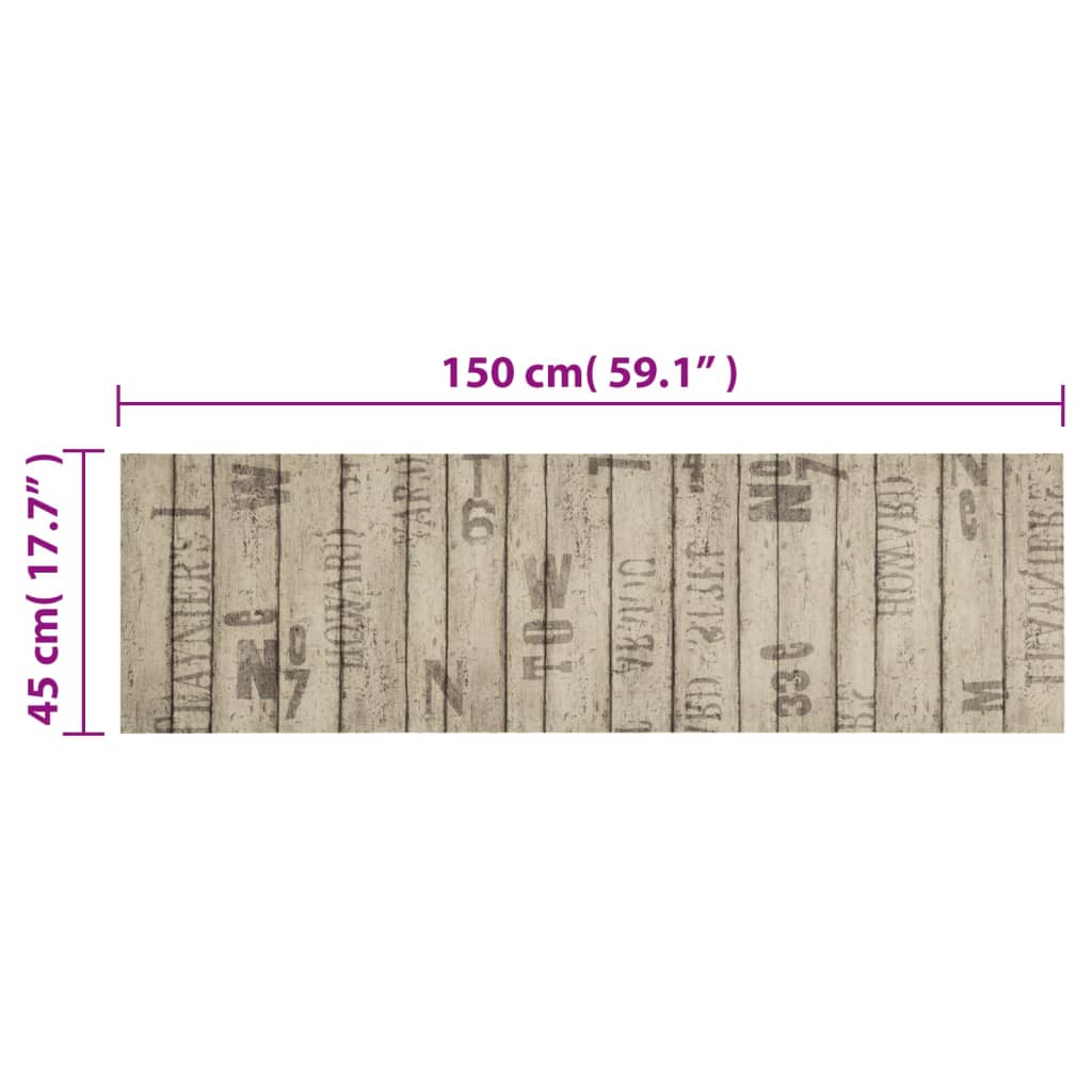 vidaXL Tapis de cuisine lavable impression de clôture 45x150cm velours