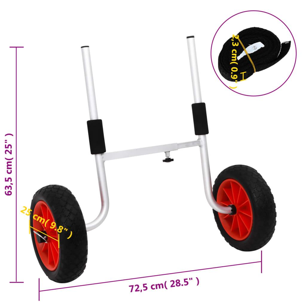 vidaXL Chariot pour kayak détachable 100 kg aluminium