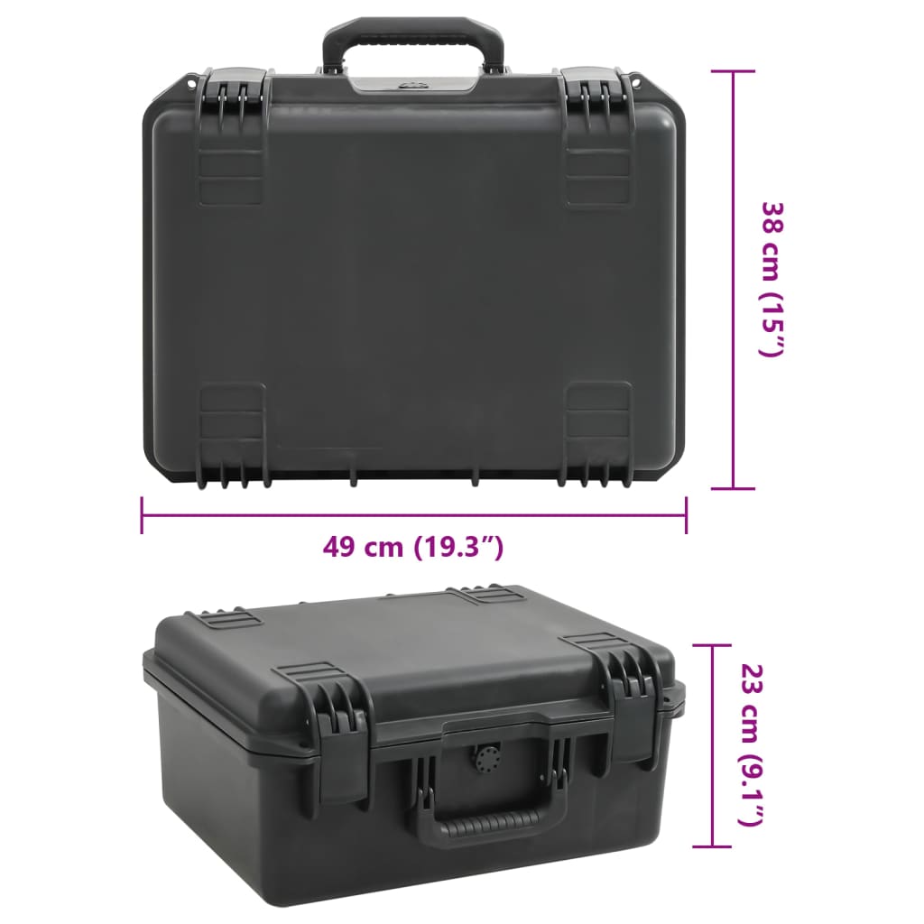 vidaXL Valise de vol portable Noir 49x38x23 cm PP
