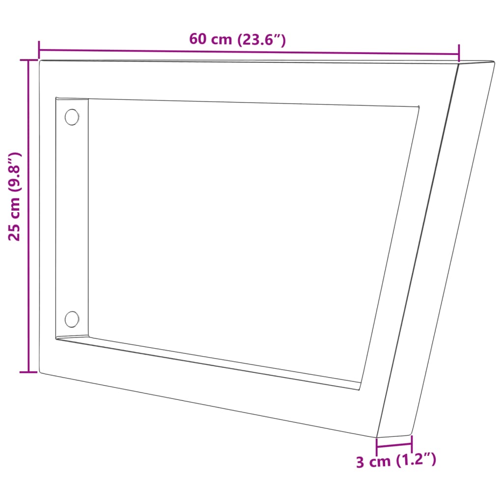vidaXL Supports d'étagères pour lavabo 2 pcs noir trapèze acier
