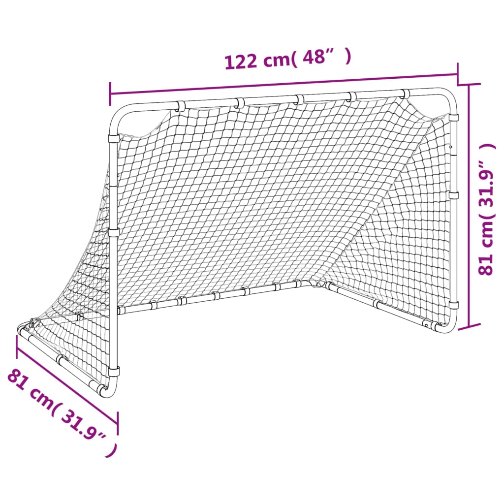 vidaXL But de football blanc 122x81x81 cm acier