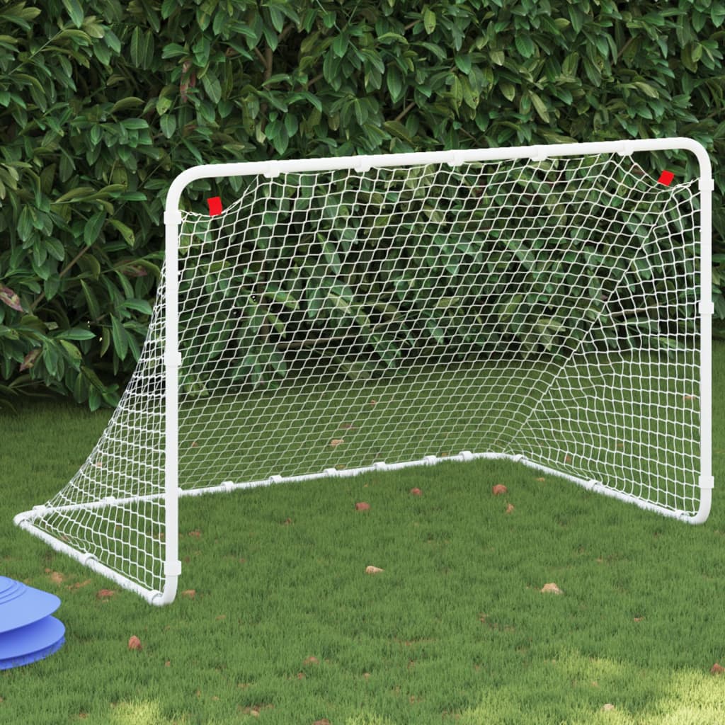 vidaXL But de football blanc 122x81x81 cm acier