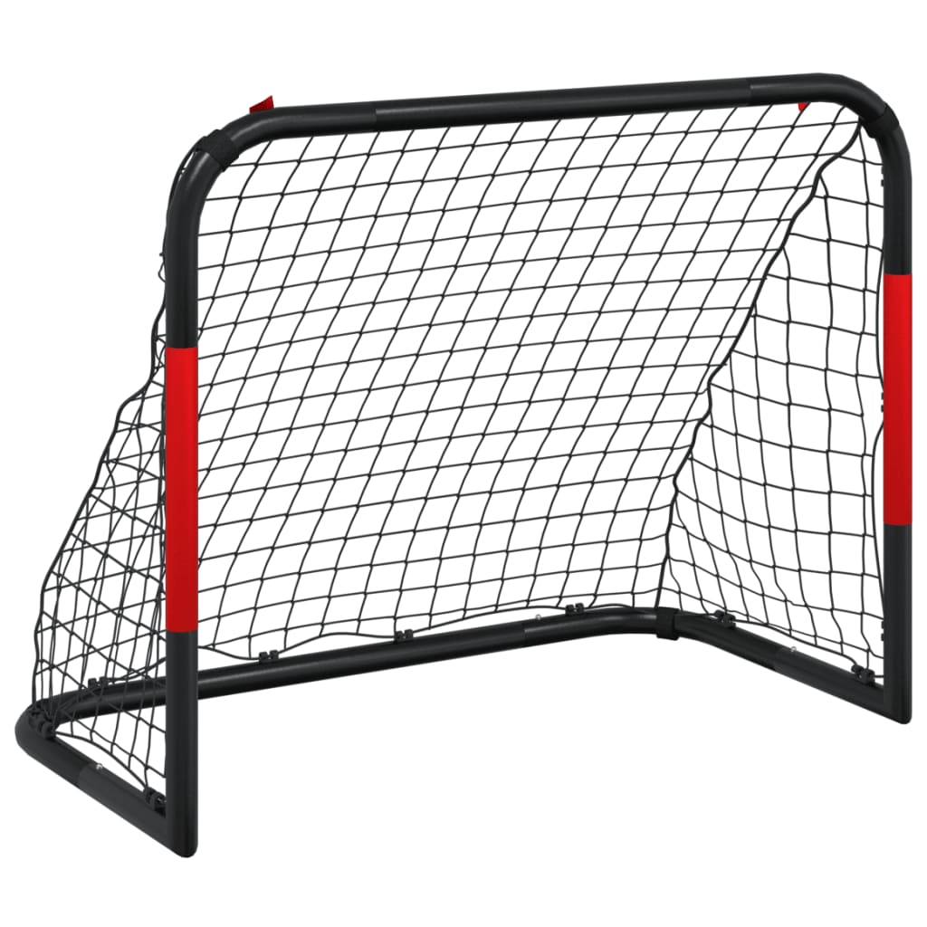 vidaXL But de football avec filet rouge et noir 90x48x71 cm acier