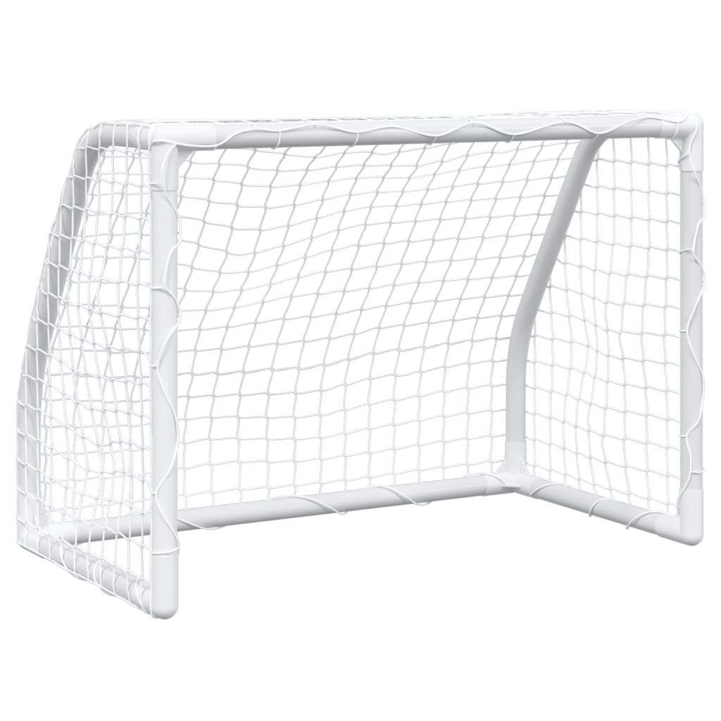 vidaXL Buts de football pour enfants 2 pcs avec ballon blanc métal