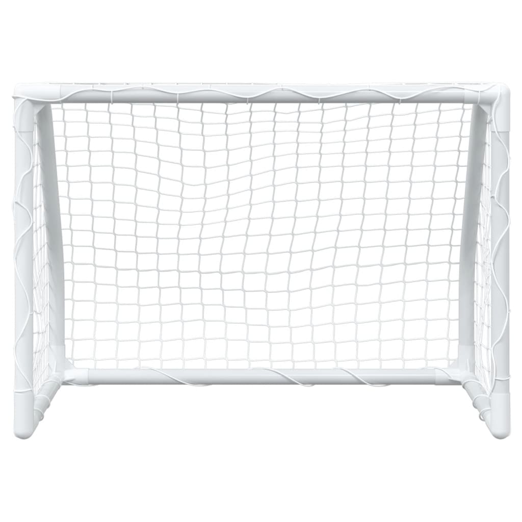 vidaXL Buts de football pour enfants 2 pcs avec ballon blanc métal