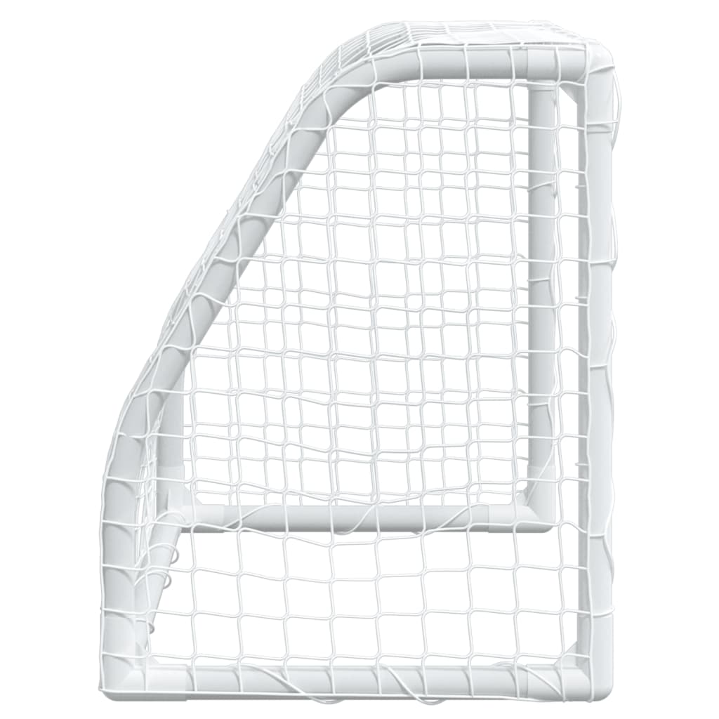 vidaXL Buts de football pour enfants 2 pcs avec ballon blanc métal
