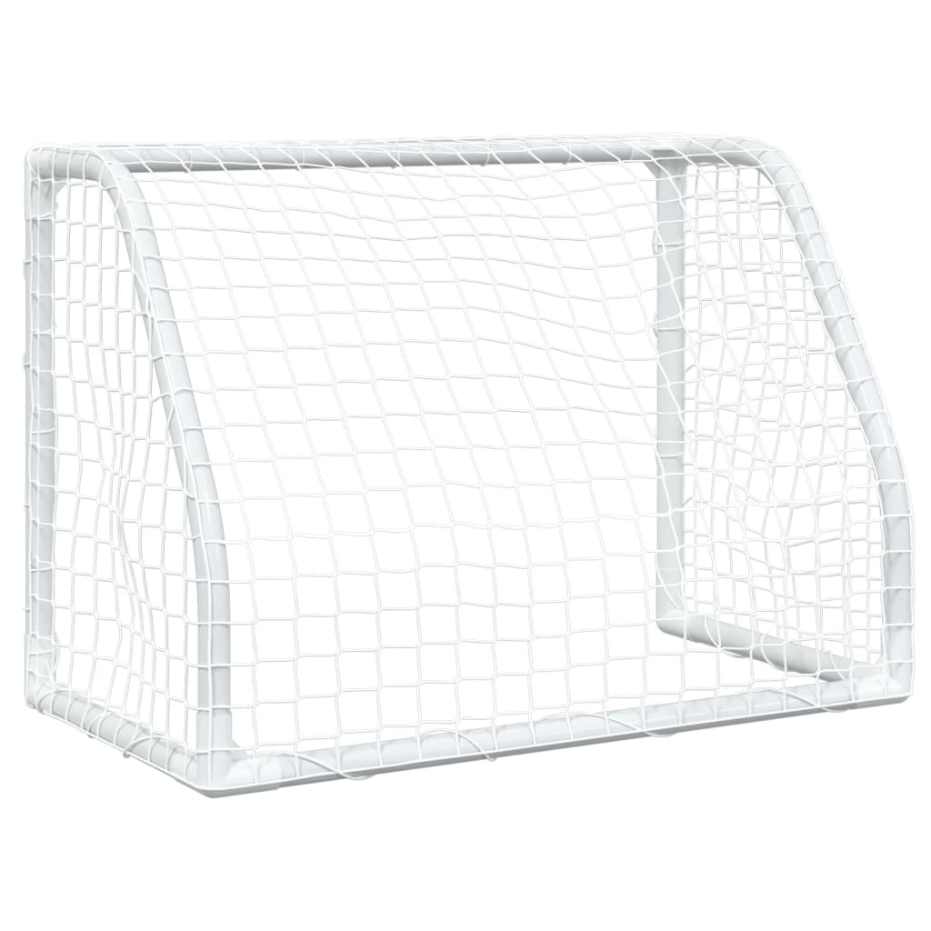 vidaXL Buts de football pour enfants 2 pcs avec ballon blanc métal