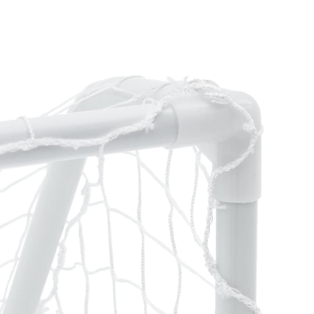 vidaXL Buts de football pour enfants 2 pcs avec ballon blanc métal